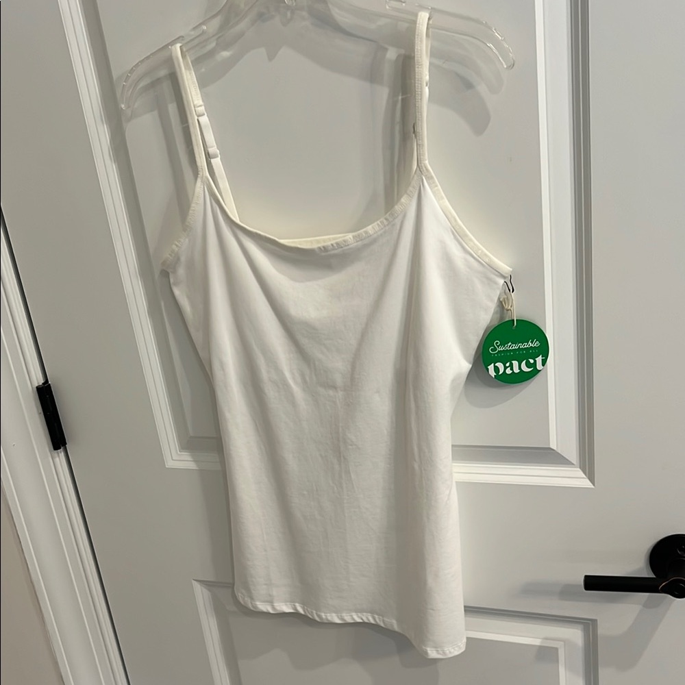 Sustainable White Sleeveless Stretch Top Size L NWT’s